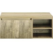 Waschtischunterschrank Sanox Frozen 3D BxHxT 100 x 43 cm x 45 cm Frontfarbe französische eiche mit Waschtischplatte und Regal