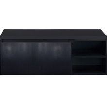 Waschtischunterschrank Sanox Frozen 3D BxHxT 120 x 43 cm x 45 cm Frontfarbe schwarz matt mit Waschtischplatte und Regal