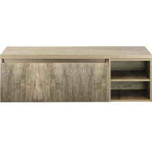 Waschtischunterschrank Sanox Frozen 3D BxHxT 140 x 43 cm x 45 cm Frontfarbe französische eiche mit Waschtischplatte und Regal