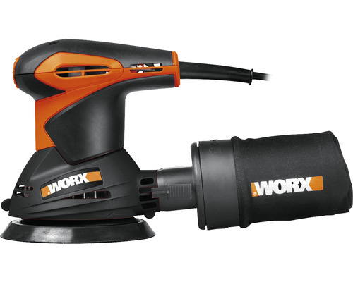 Exzenterschleifer WORX 300W 125mm WX652.1, inkl. Zubehör Schwingschleifer mit Staubbeutel