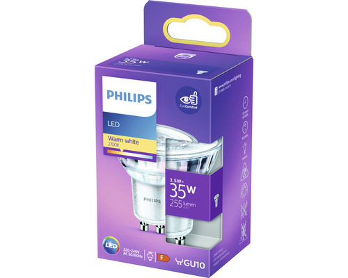 Lampe LED Philips avec culot GU10 dans son emballage