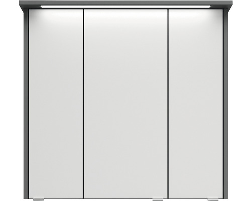 Armoire blanche avec trois portes et éclairage intégré