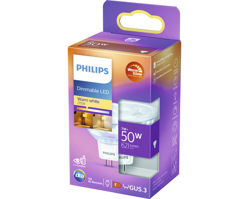 Philips LED-Lampe, dimmbar, warmweiß, 50 Watt, GU5.3