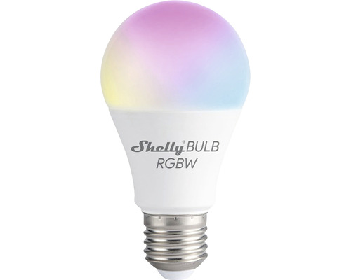 Ampoule LED intelligente Shelly duo à intensité lumineuse variable E27/9W 800 lm 4000 K blanc neutre + RGBW