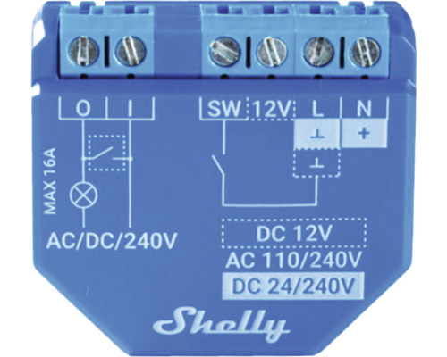 Shelly PLUS 1 interrupteur WiFi monocanal amélioré - compatible avec SMART HOME by hornbach-0