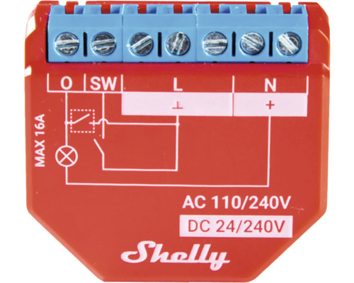 Shelly Plus 1PM verbesserter 1-Kanal-Wifi-Schalter - Kompatibel mit SMART HOME by hornbach
