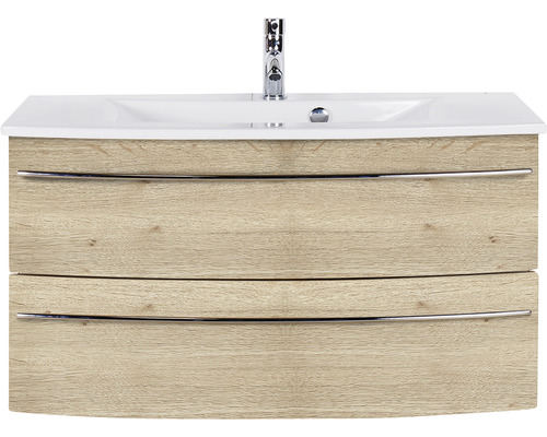 Waschtischunterschrank mit zwei Schubladen, Waschbecken und Armatur