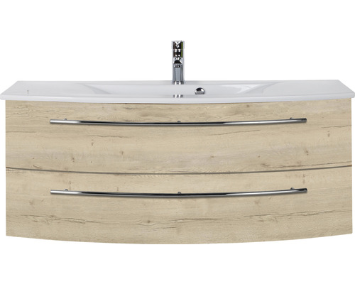 Waschtischunterschrank mit zwei Schubladen und Aufsatzwaschbecken