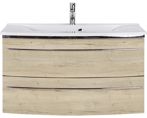 Waschtischunterschrank mit Waschbecken und Armatur