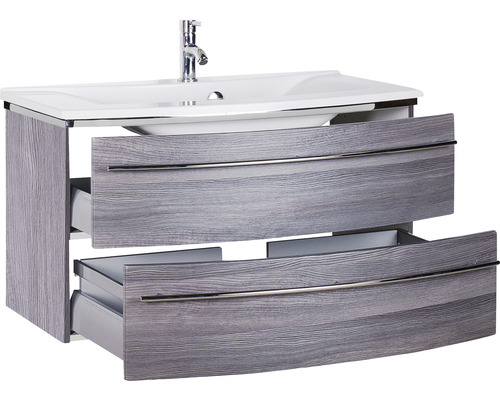 Meuble sous-lavabo avec deux tiroirs et lavabo à poser