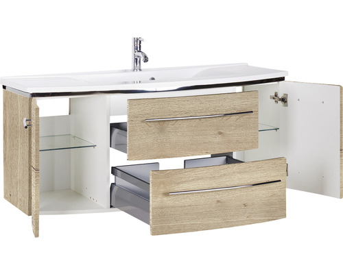 Meuble sous-lavabo avec deux tiroirs et deux portes