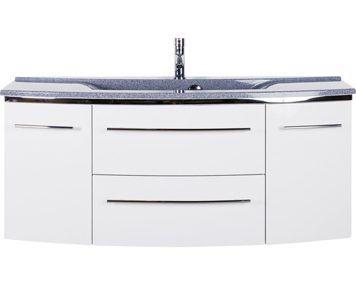 Meuble-lavabo avec meuble bas, deux tiroirs et trois portes