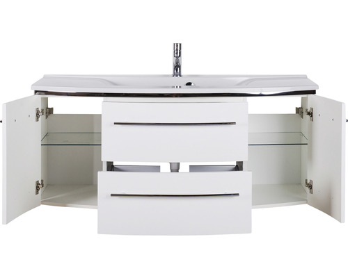 Meuble sous-lavabo avec lavabo, deux tiroirs et deux portes