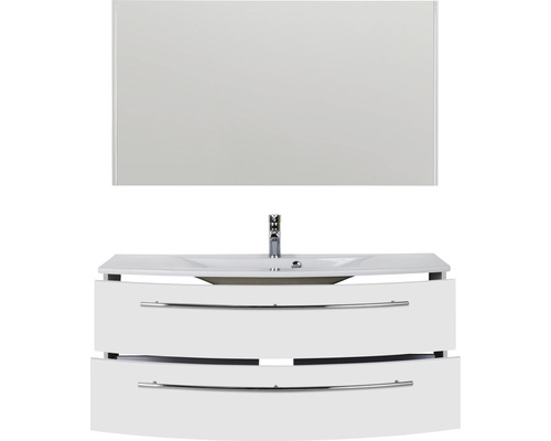 Waschtisch mit Spiegel, Unterschrank und zwei Schubladen