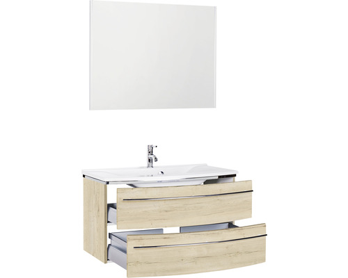 Meuble sous-vasque avec vasque et miroir pour salle de bain