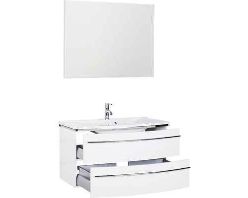 Waschtisch mit Unterschrank und Spiegel für das Badezimmer