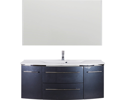 Ensemble de meubles de salle de bains avec meuble sous-lavabo, lavabo et miroir