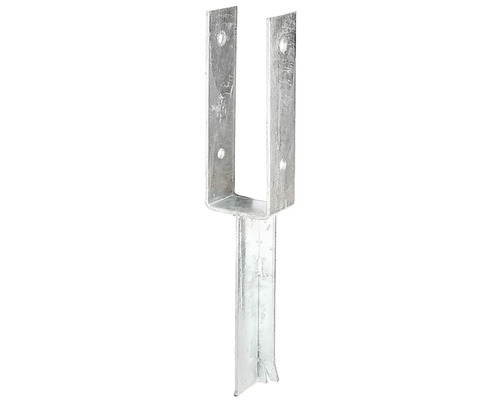 Support de poteaux en U avec ancre en béton 71x200x200mm, galvanisé à chaud, 1 unité Support de poteau à bétonner