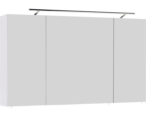 Spiegelschrank Marlin Bad 17,5 Luxemburg - 120 LED hochglanz 3-türig x IP 74 x 20 cm HORNBACH weiß