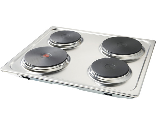 Edelstahl Kochfeld mit vier Kochplatten
