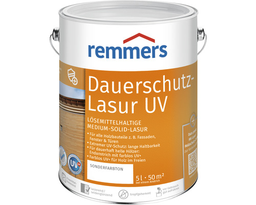 Lasure de protection durable anti-UV couleur spéciale 5 L Remmers Dauerschutz Lasur UV Lasure pour bois en emballage