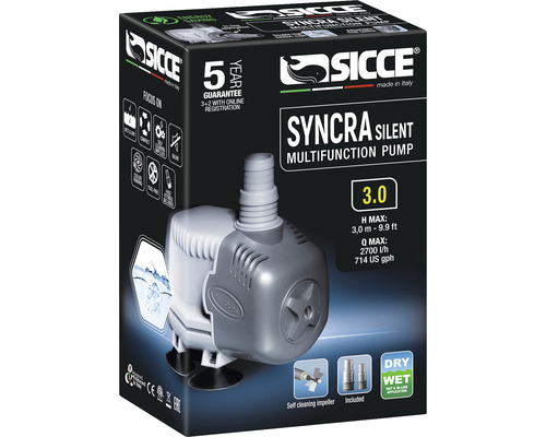 Pompe multifonctionnelle Sicce Syncra Silent dans son emballage