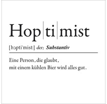 Glasbild Hoptimist 20x20 cm