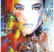 Peinture avec portrait de femme abstrait