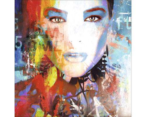 Tableau en verre Colourful Woman IV 30x30 cm
