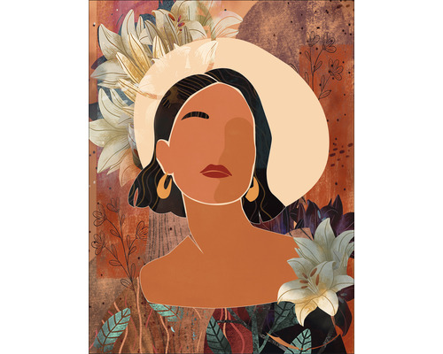 Leinwandbild Flower Girl Illustration 57x77 cm