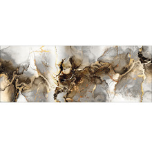Abstraktes Wandbild mit Marmoroptik in Gold, Grau und Weiß