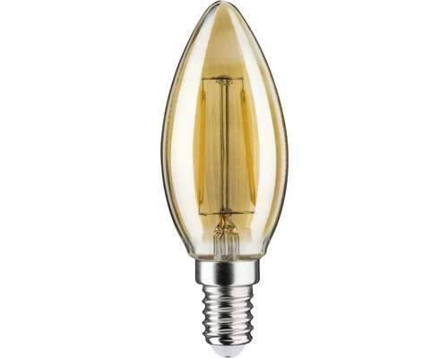 Ampoule flamme LED filament or E14/2W 140 lm 1800 K blanc chaud adapté pour Paulmann Plug & Shine DC 24V