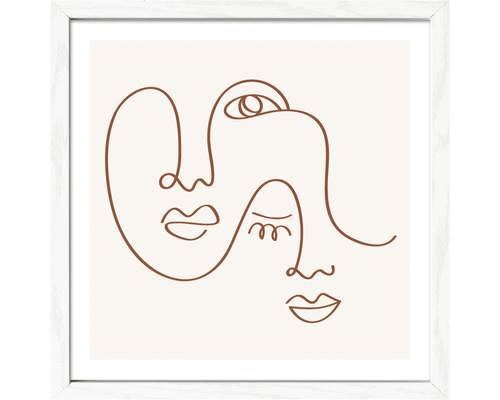 Gerahmtes Bild Lines and Shapes XI 28x28 cm Gerahmtes Wandbild mit zwei stilisierten Gesichtern