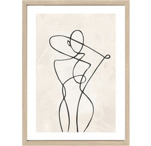 Image encadrée avec une ligne de corps féminin abstraite
