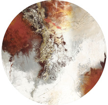 Tableau mural rond abstrait avec structure