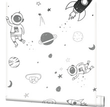 Tapetenrolle mit Astronauten-, Raketen- und Planetenmuster