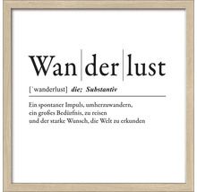Gerahmtes Bild Wanderlust 33x33 cm