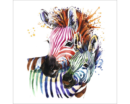 Panneau décoratif Colored Zebra 30x30 cm
