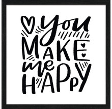 Gerahmtes Bild Make Me Happy 33x33 cm