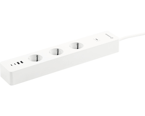 Ledvance WiFi Smart+ Steckdosenleiste 3-fach mit 4x USB Typ A + C 1,5 m weiß Steckdosenleiste mit drei Steckdosen und USB Anschlüssen