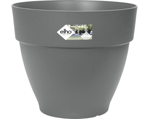 Pflanztopf Elho Vibia Campana Kunststoff Ø 30 cm H 25,8 cm anthrazit Grauer Blumentopf aus Kunststoff mit Elho Logo