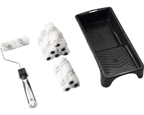 Set de rouleaux à peinture avec bac à peinture et plusieurs rouleaux