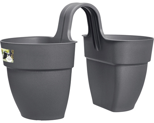 Jardinière Elho Vibia Campana Flower Twin 21 plastique 21 x 38,4 x 26,5 cm anthracite