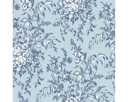 Vliestapete 115251 Laura Ashley Picardie Blau Blumenmuster mit floralen Motiven
