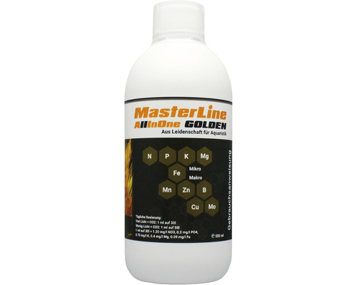 Engrais pour plantes d'aquarium MasterLine AllinOne Golden 500 ml engrais combiné micro et macronutriments