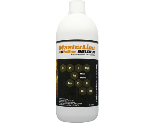 Engrais pour plantes d'aquarium MasterLine AllinOne Golden 1000 ml engrais combiné micro et macronutriments