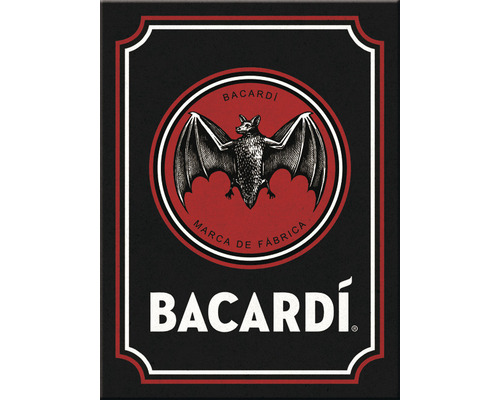 Aimant Bacardi Logo Black 6x8 cm