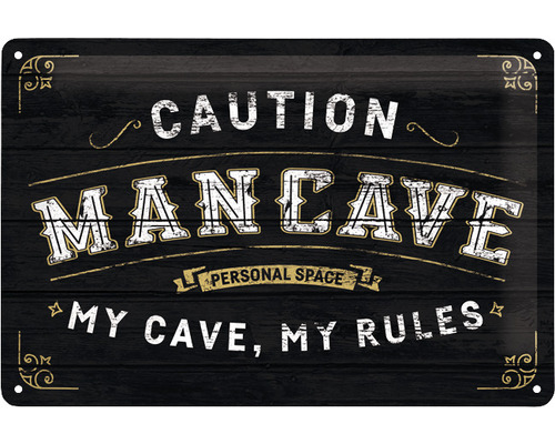 Plaque en tôle Man Cave 30x20 cm