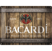 Plaque en tôle Bacardi Wood Barrel 30x40 cm-thumb-0