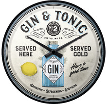 Wanduhr Gin + Tonic Served Here Ø 31 cm